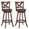 2 Pieces Classic Swivel Bar Stool Set with X-shaped Open Back